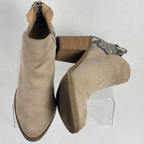 Dolcetta Jordan Womens 7.5 Snakeskin Ankle Boot Casual High Heeled Booties Vegan - Picture 8 of 12